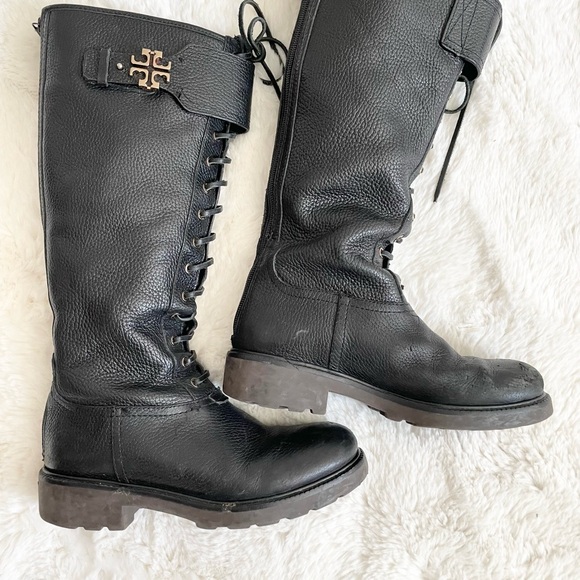 Tory Burch leather combat boots size 6.5 - Picture 9 of 10